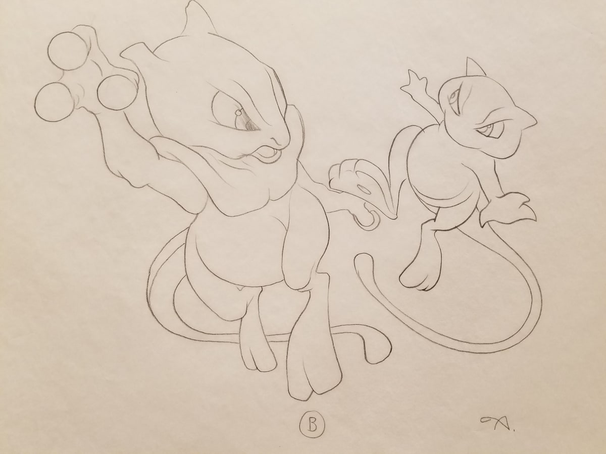 Pokemon: The First Movie Poster Concept, Mew / Mewtwo "B" by John Alvin, Image 1.