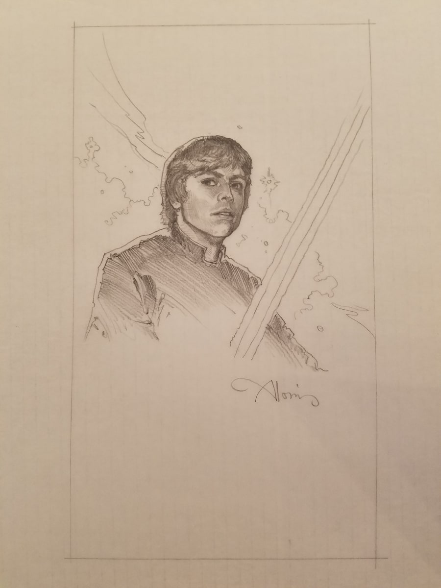 Star Wars Original Trilogy VHS Interior Art: Empire Strikes Back by John Alvin, Image 1.