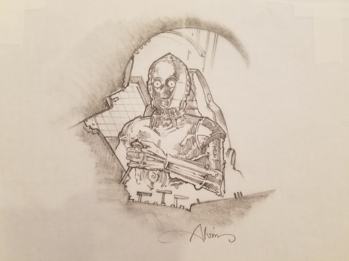 Star Wars The Phantom Menace Concept of C3-PO by John Alvin, Image 1.
