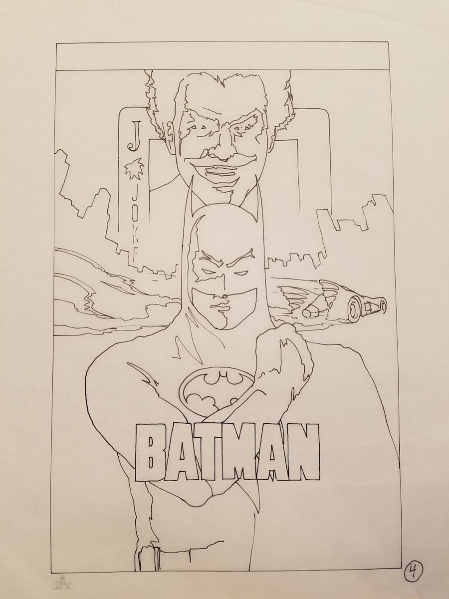 Batman Poster Concept in Pen "4" by John Alvin, Image 1.