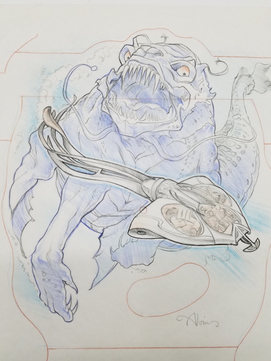 Star Wars Concept Art for Hasbro Board Game Opee Sea Killer by John Alvin 