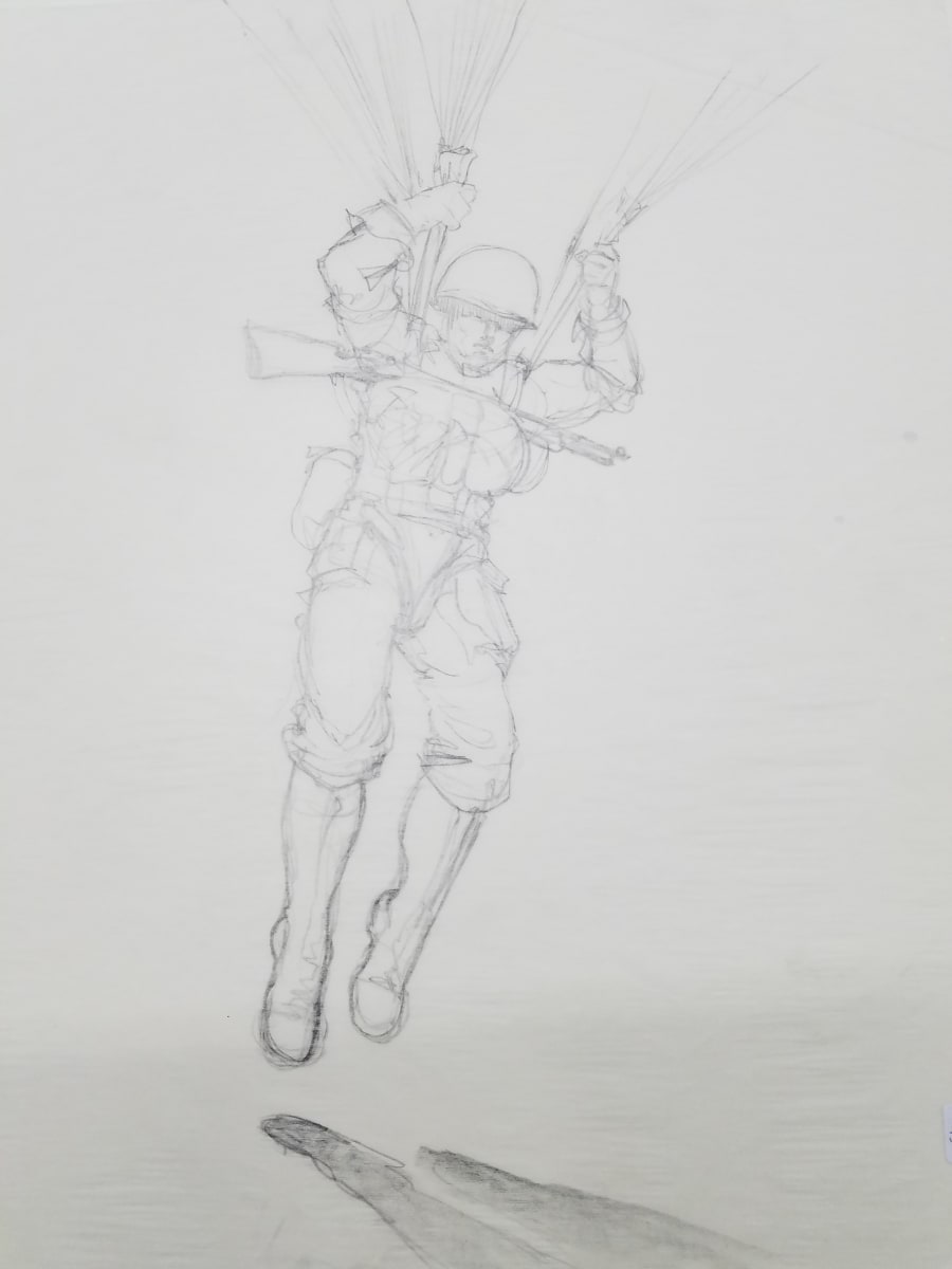 Band of Brothers Concept Art, Parachuting by John Alvin, Image 1.