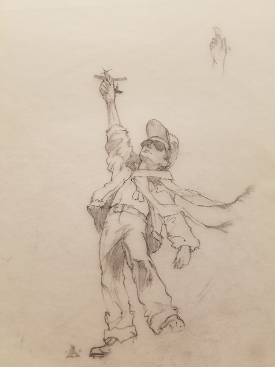 Empire of the Sun Poster Concept Art, Detailed Sketch by John Alvin 