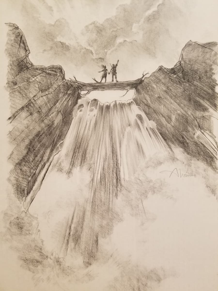 Pocahontas Poster Concept Art: Waterfall by John Alvin, Image 1.