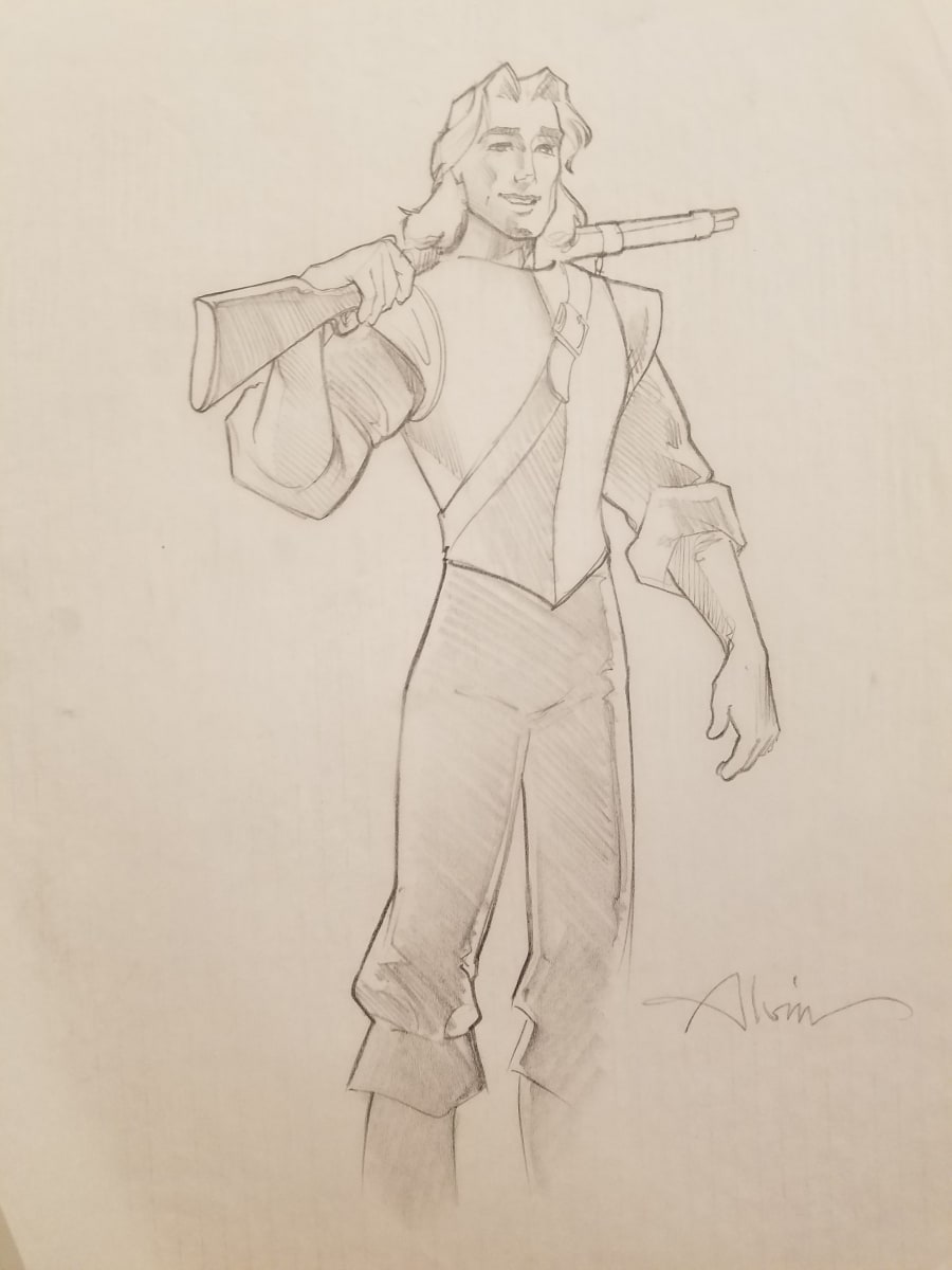 Pocahontas Poster Concept Art, John Smith by John Alvin, Image 1.