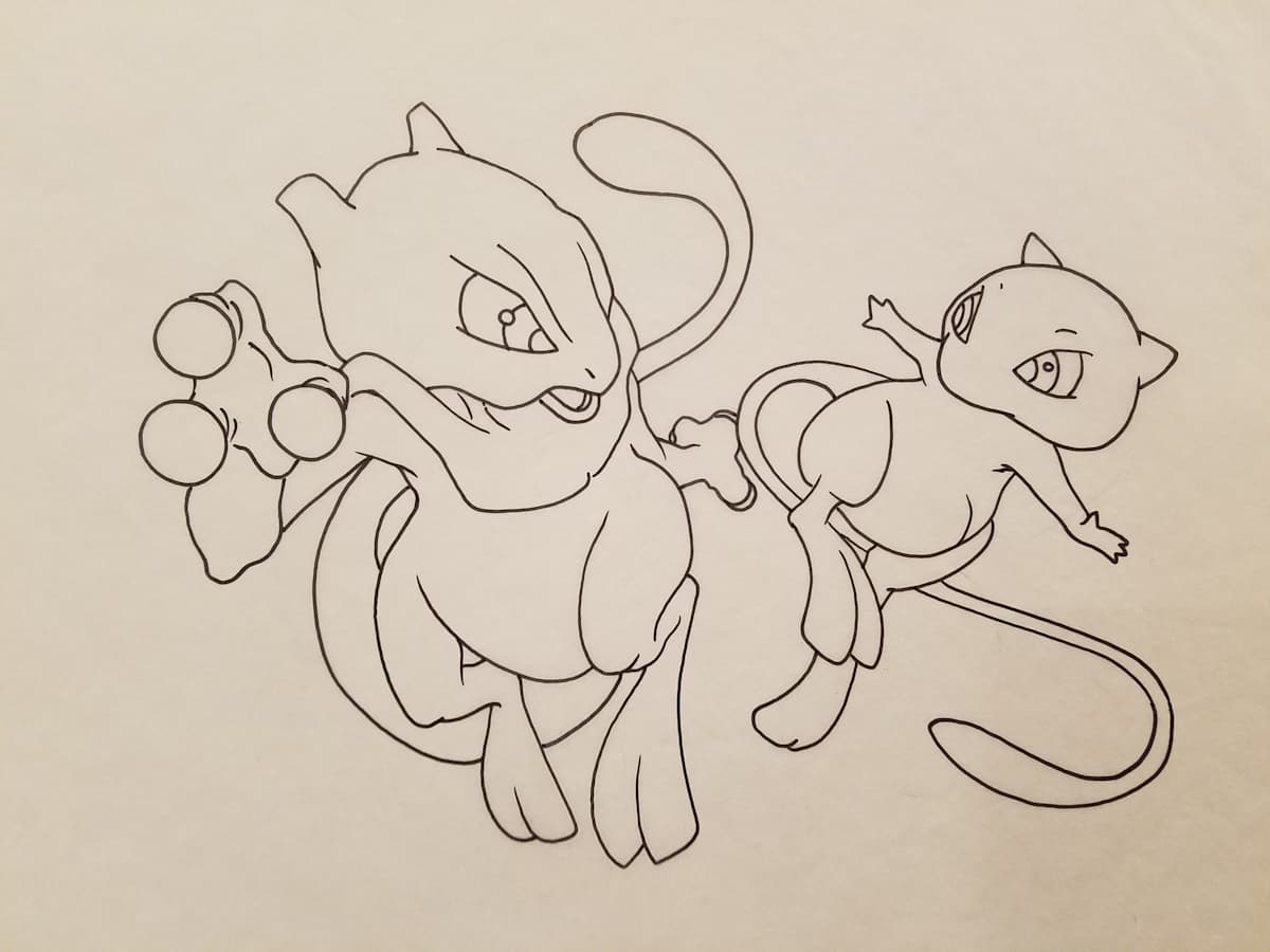 Pokemon: The First Movie Poster Concept, Mew / Mewtwo by John Alvin, Image 1.