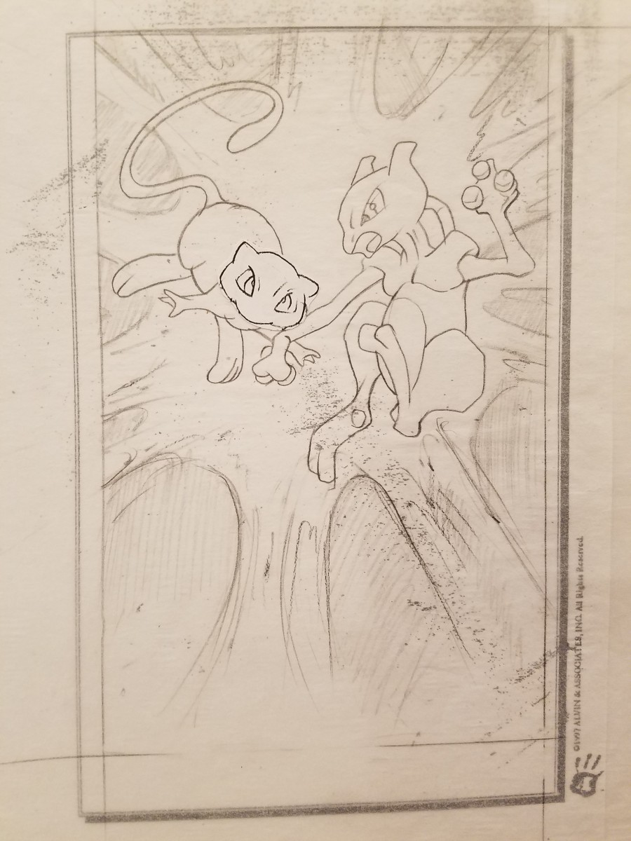 Pokemon: The First Movie Poster Concept, Mew / Mewtwo Clash by John Alvin 