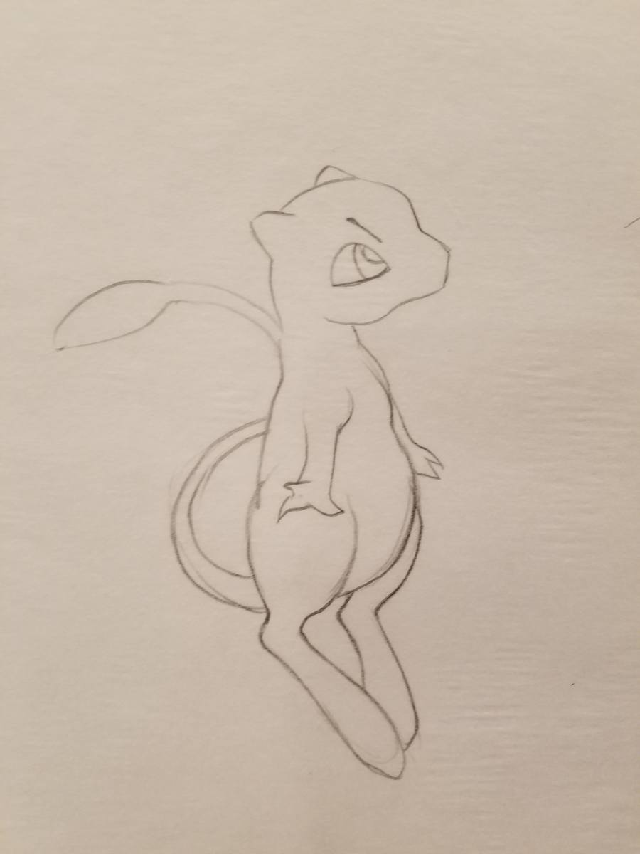 Pokemon: The First Movie Poster Concept, Mew Body Sketch 1 by John Alvin, Image 1.