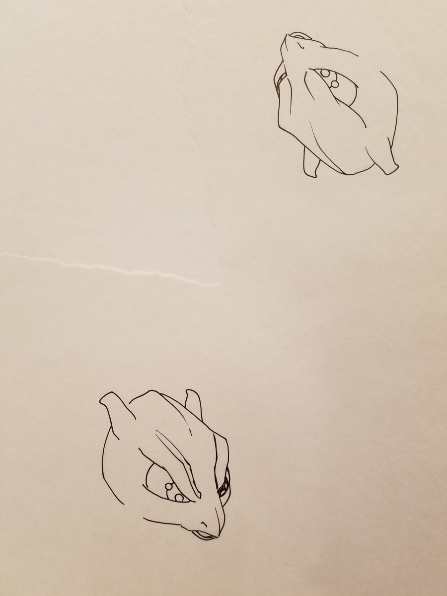 Pokemon: The First Movie Poster Concept, Mewtwo Head Studies by John Alvin 