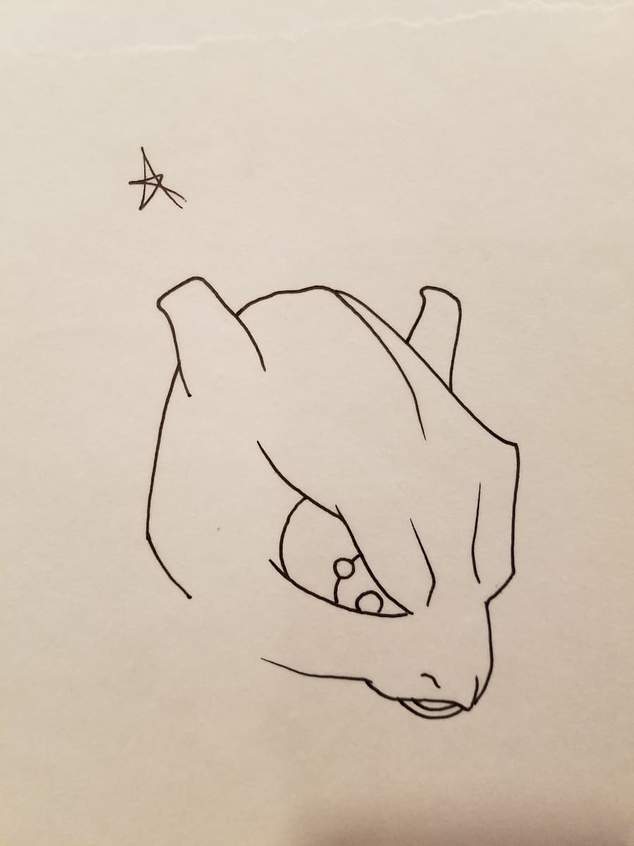 Pokemon: The First Movie Poster Concept, Mewtwo Head Study, Star by John Alvin, Image 1.
