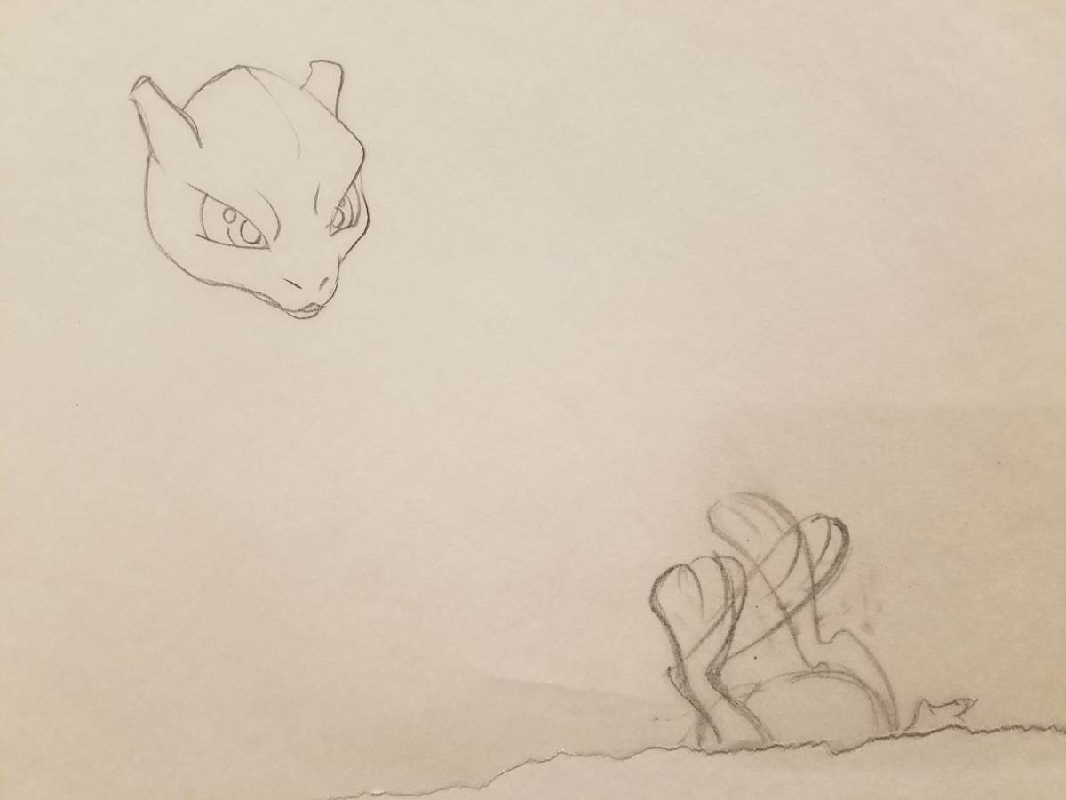 Pokemon: The First Movie Poster Concept, Mewtwo Head & Mew Body by John Alvin, Image 1.