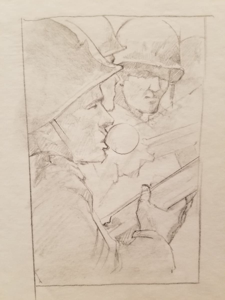 Band of Brothers Concept Art, Chewing Gum by John Alvin, Image 1.