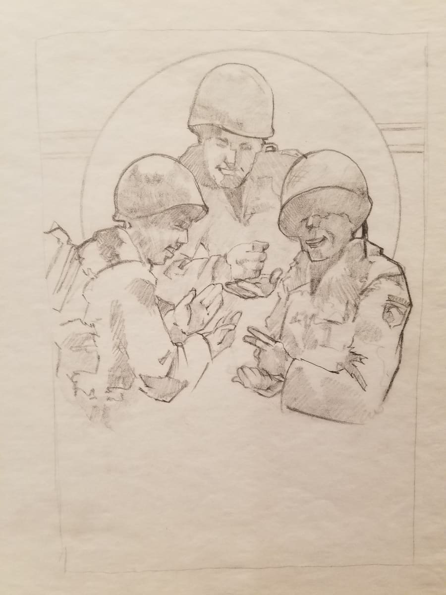 Band of Brothers Concept Art, Rock, Paper, Scissors by John Alvin, Image 1.