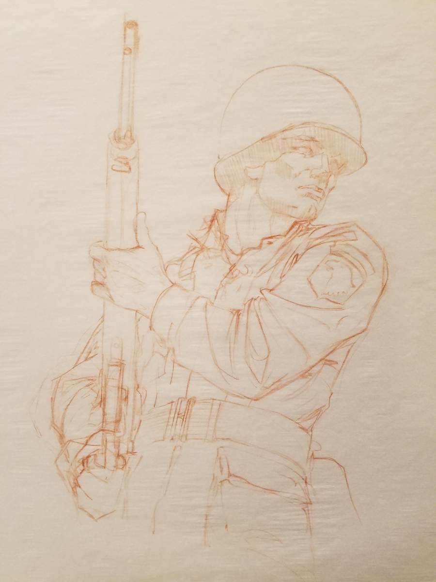 Band of Brothers Concept Art, Soldier by John Alvin, Image 1.