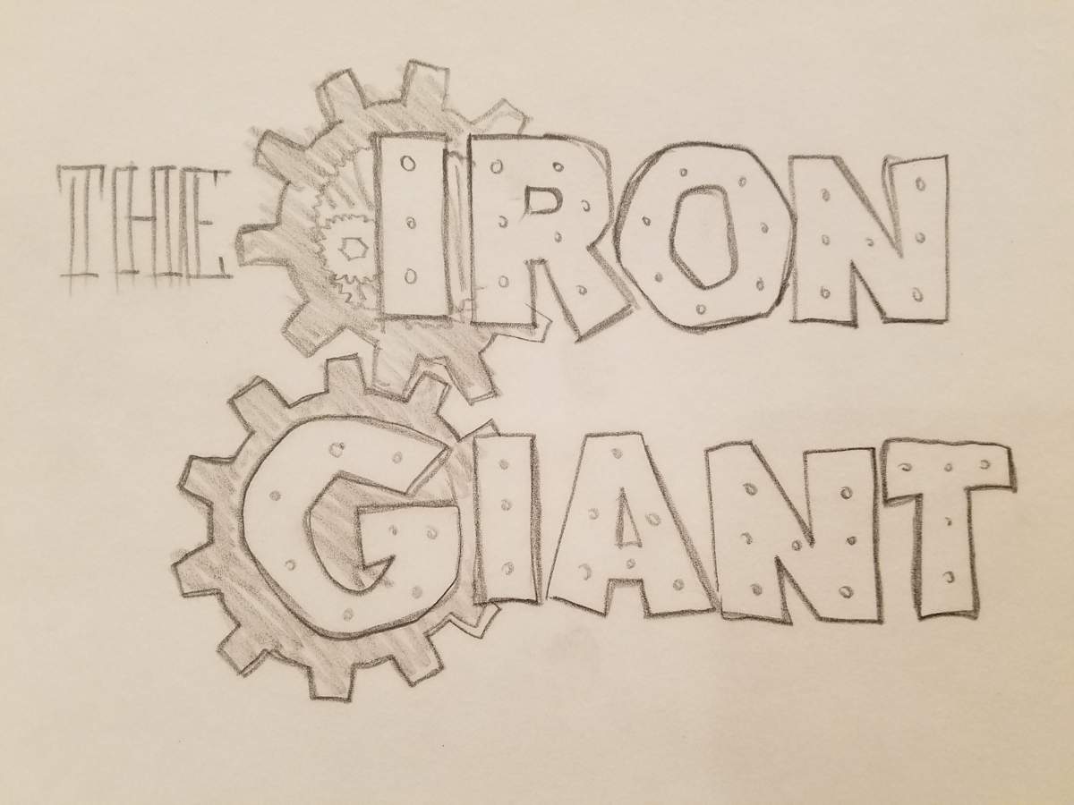 The Iron Giant Logo Concept, Gears Around "I" and "G", Metal Plating Font by John Alvin, Image 1.