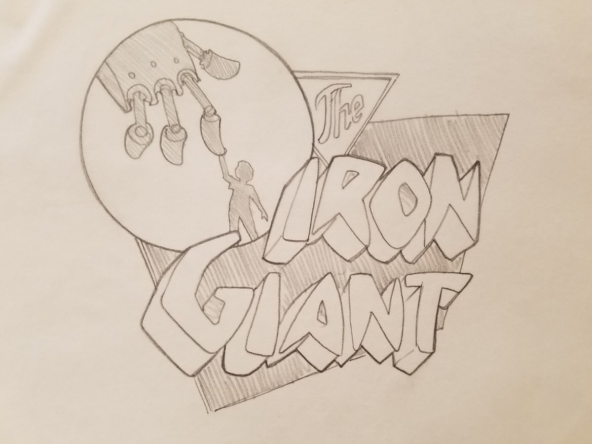 The Iron Giant Logo Concept, Robot Holding Hogarth's Hand by John Alvin, Image 1.
