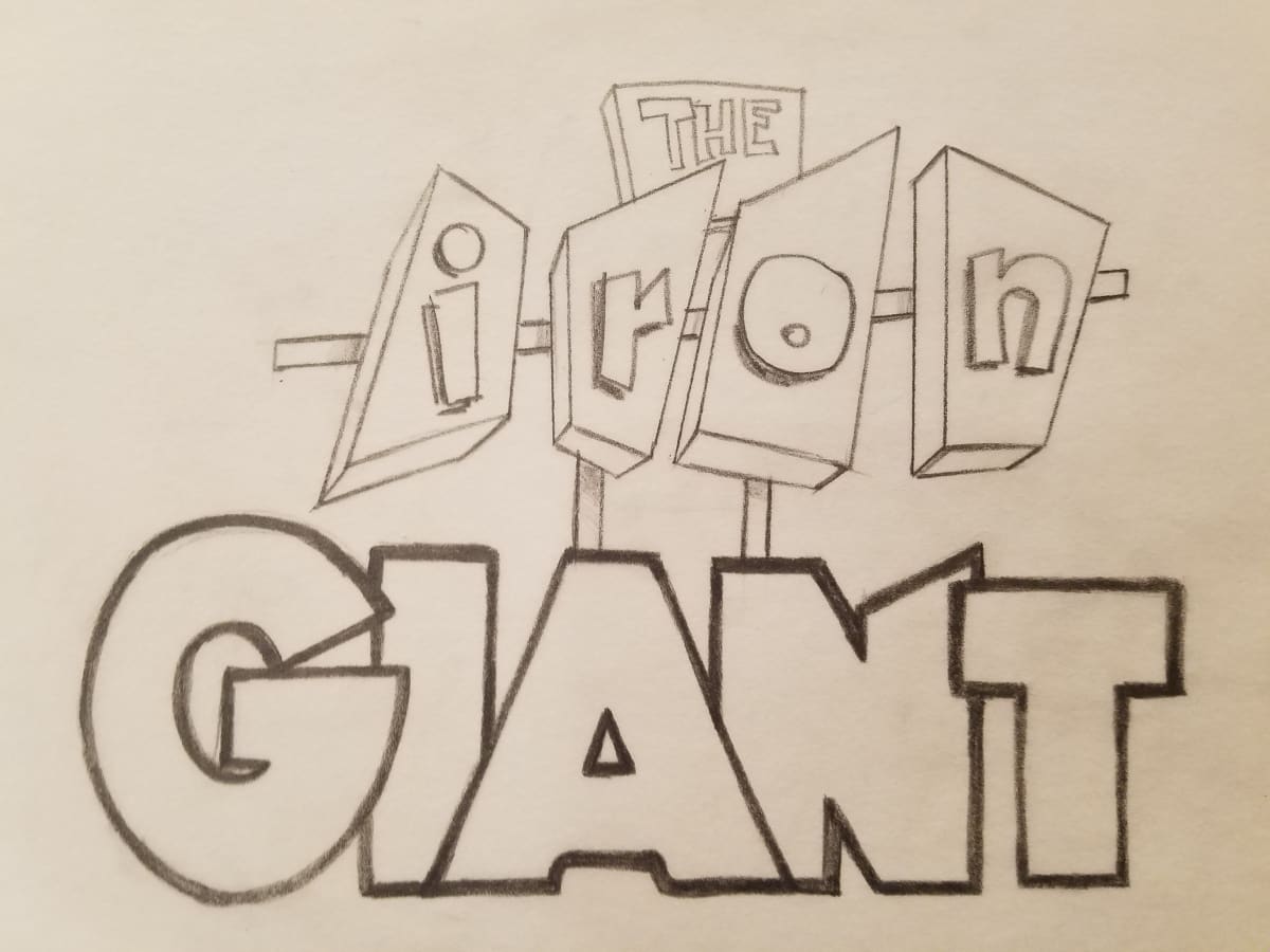 The Iron Giant Logo Concept, Business Sign "THE iron", Block "GIANT" by John Alvin, Image 1.
