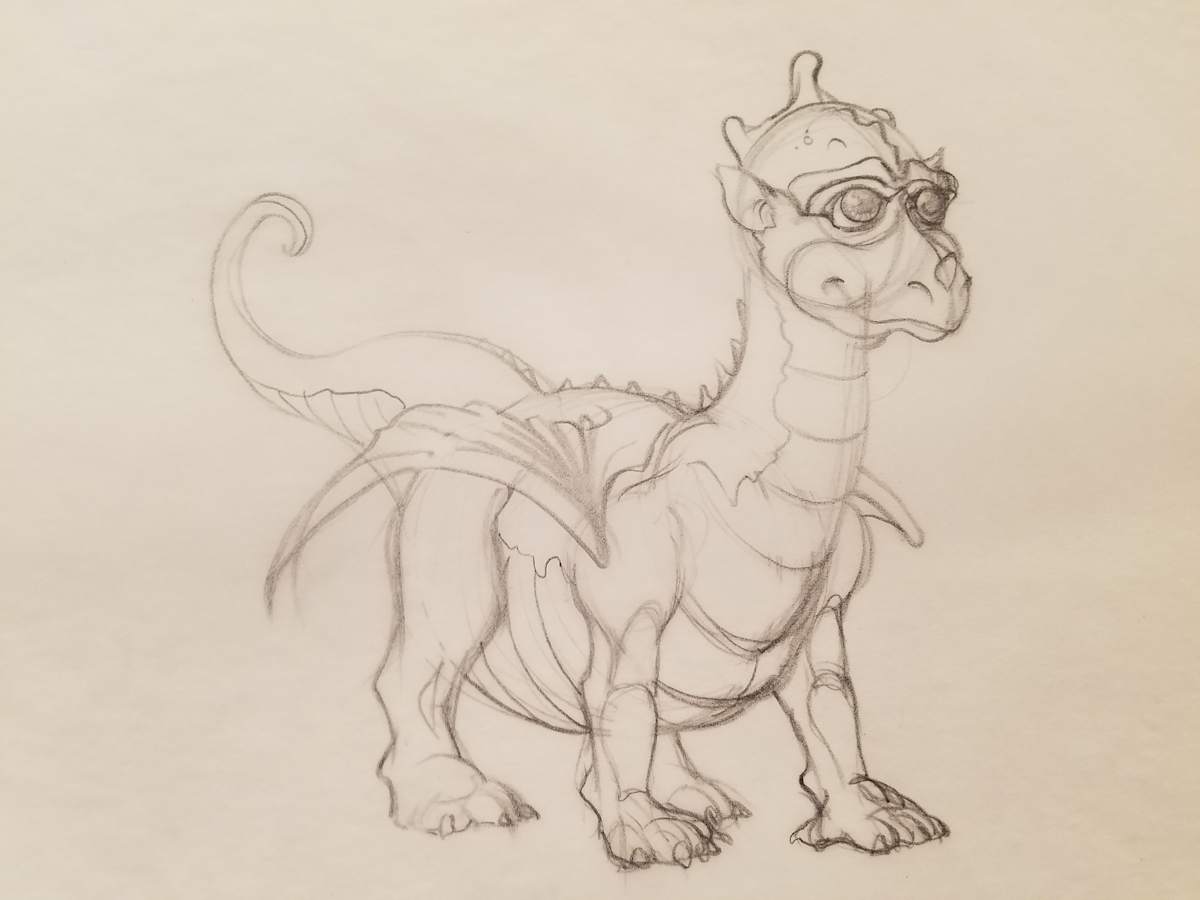 The Dragon Princess Sketch, Baby Dragon Body Sketch by John Alvin, Image 1.
