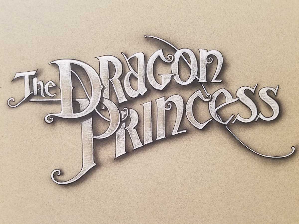 The Dragon Princess Title Concept, Shaded and Painted by John Alvin, Image 1.