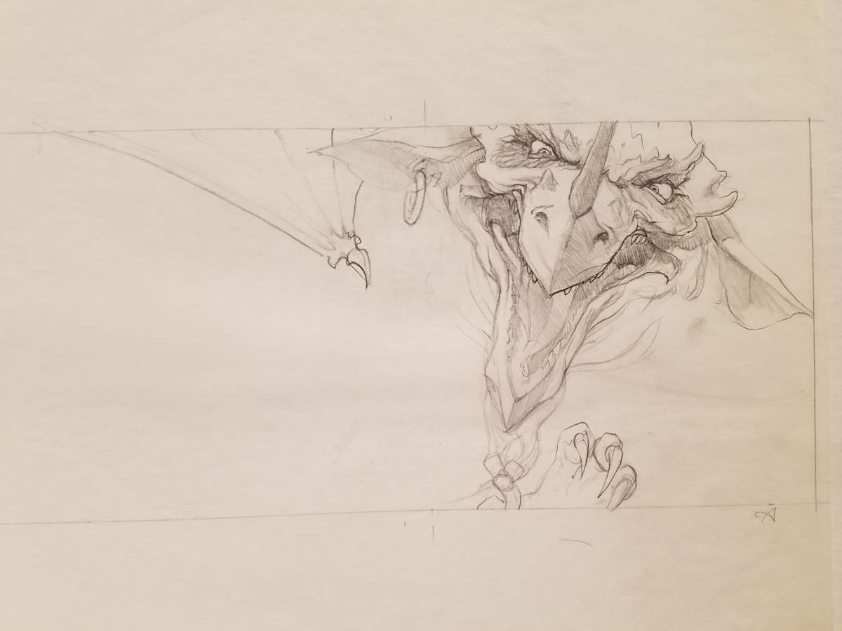 The Dragon Princess Sketch, Dragon Clawing by John Alvin, Image 1.
