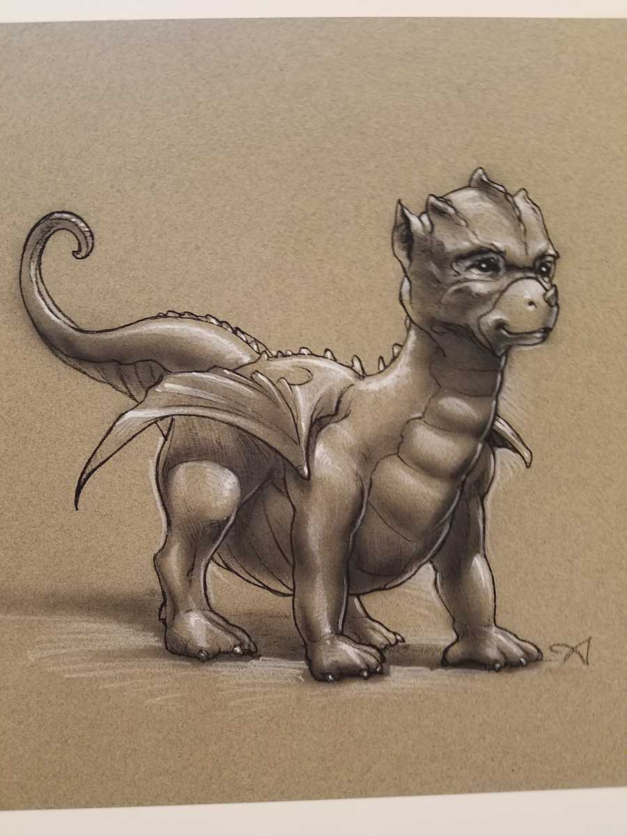 The Dragon Princess Concept, Baby Dragon Body Sketch 2 by John Alvin, Image 1.