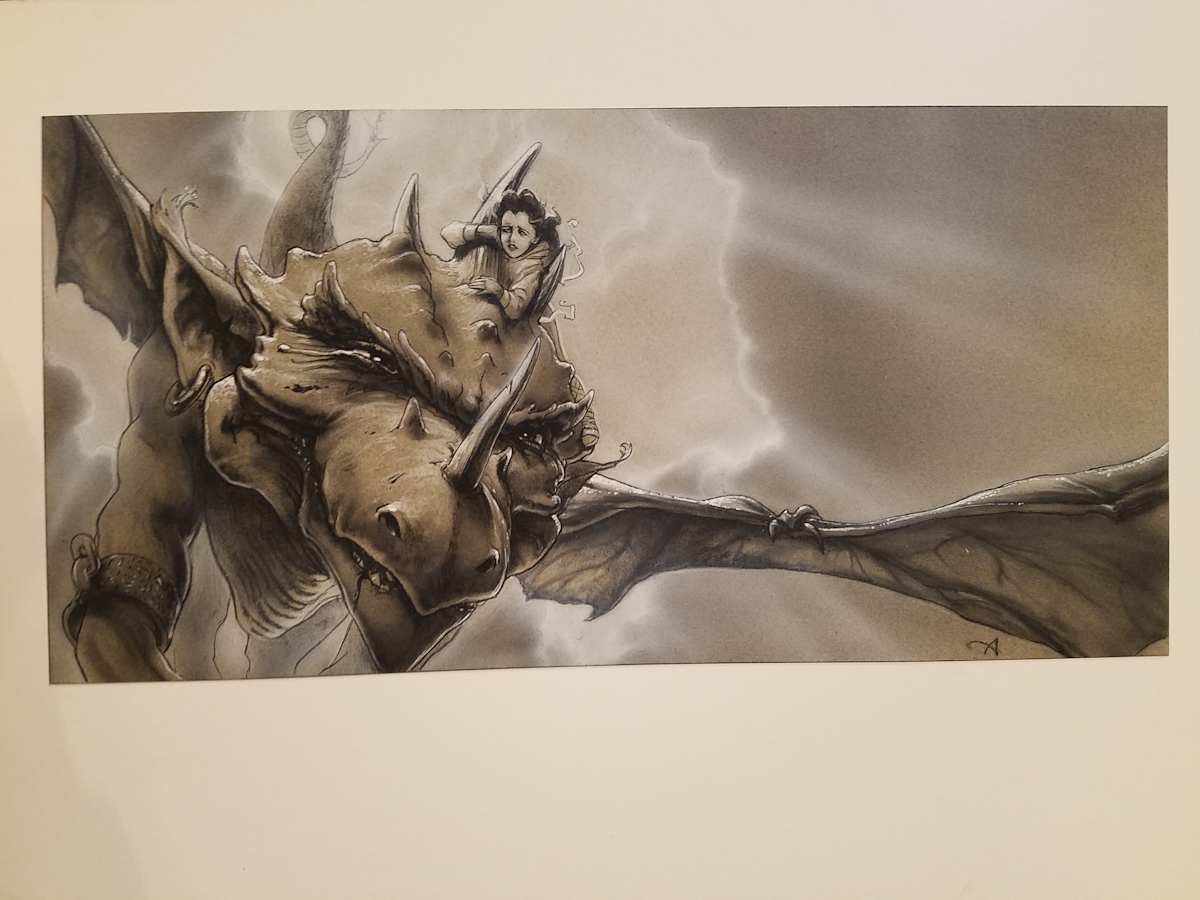 The Dragon Princess Concept, Girl Riding Dragon Flying by John Alvin, Image 1.