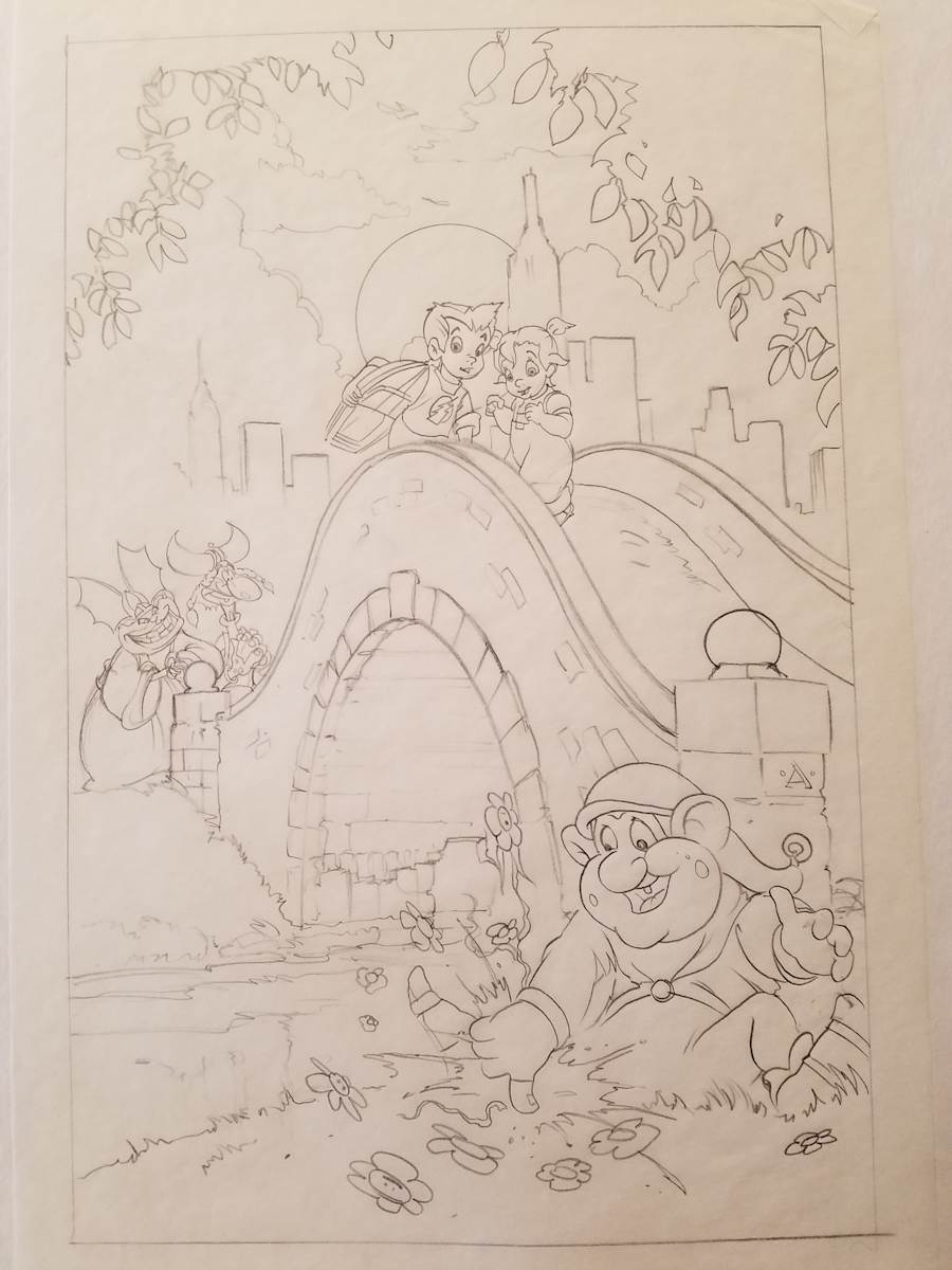 Troll in Central Park Poster Concept, Troll & Kids With Boat by John Alvin, Image 1.