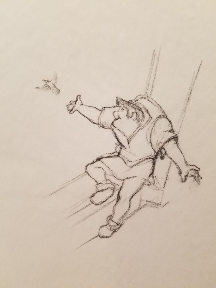 The Hunchback of Notre Dame Poster Concept, Quasimodo Letting Bird Go by John Alvin 