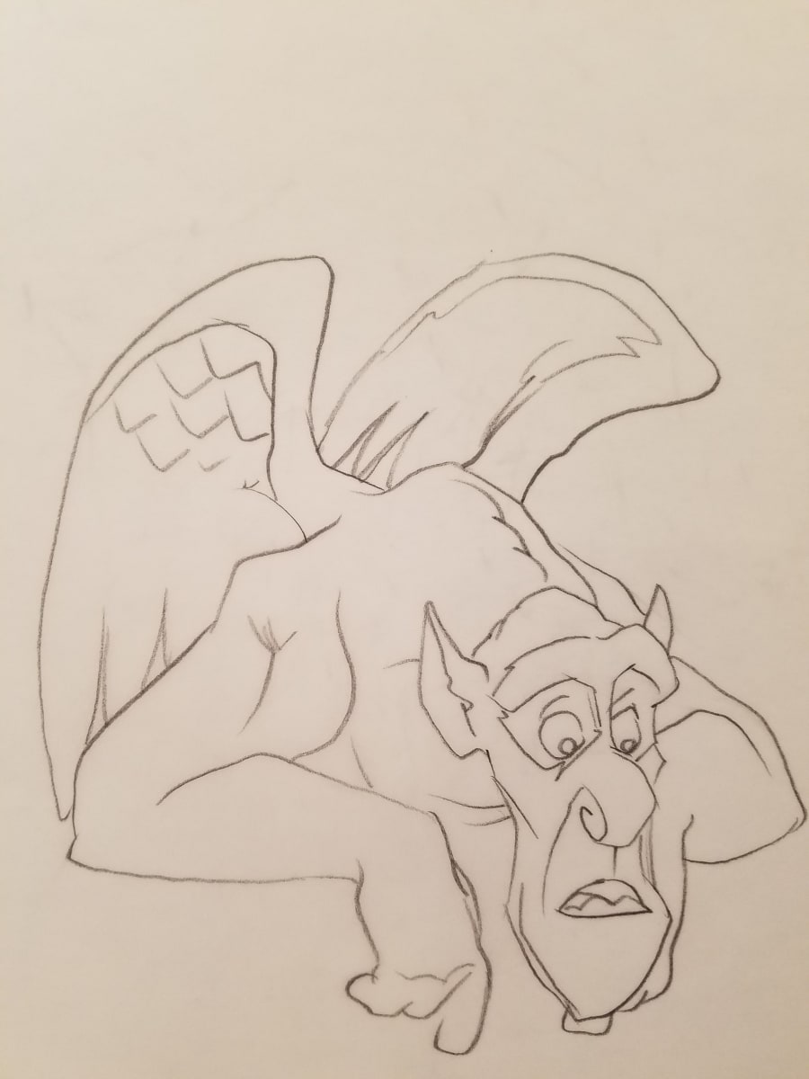The Hunchback of Notre Dame Poster Concept, Victor the Gargoyle Pointing Down by John Alvin, Image 1.