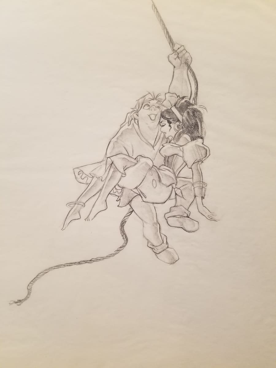 The Hunchback of Notre Dame Poster Concept, Quasimodo With Esmeralda by John Alvin, Image 1.