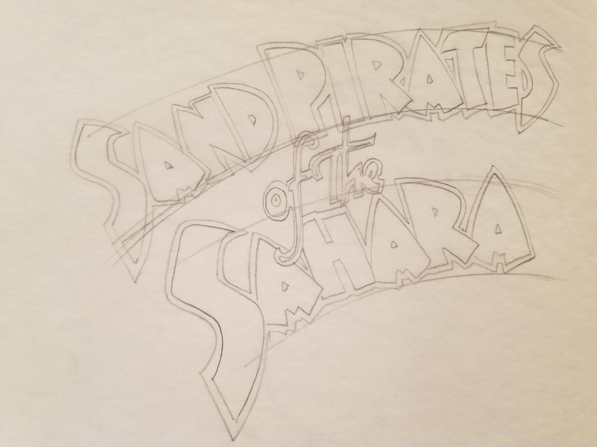 The Majestic Sand Pirates of the Sahara Logo Concept, Curved Logo by John Alvin, Image 1.