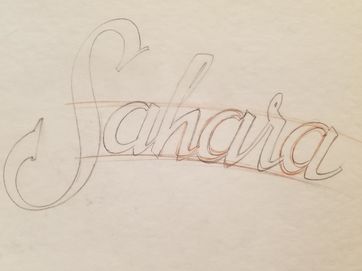 The Majestic Sand Pirates of the Sahara Logo Concept, Cursive by John Alvin 