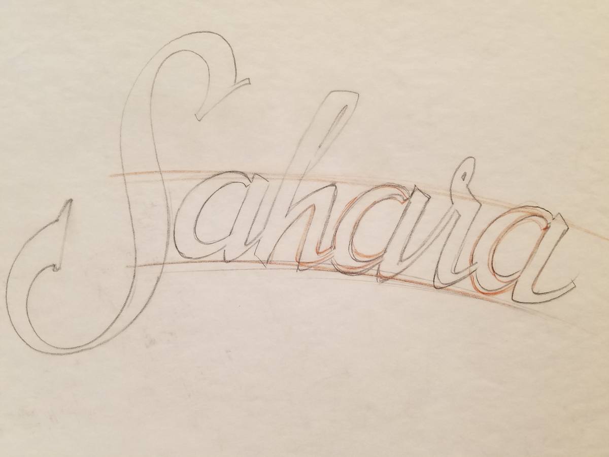 The Majestic Sand Pirates of the Sahara Logo Concept, Cursive by John Alvin, Image 1.