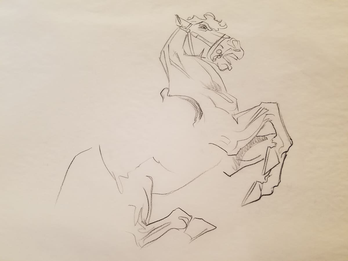 Tall Tale Poster Concept Art, Horse Rearing Up by John Alvin, Image 1.