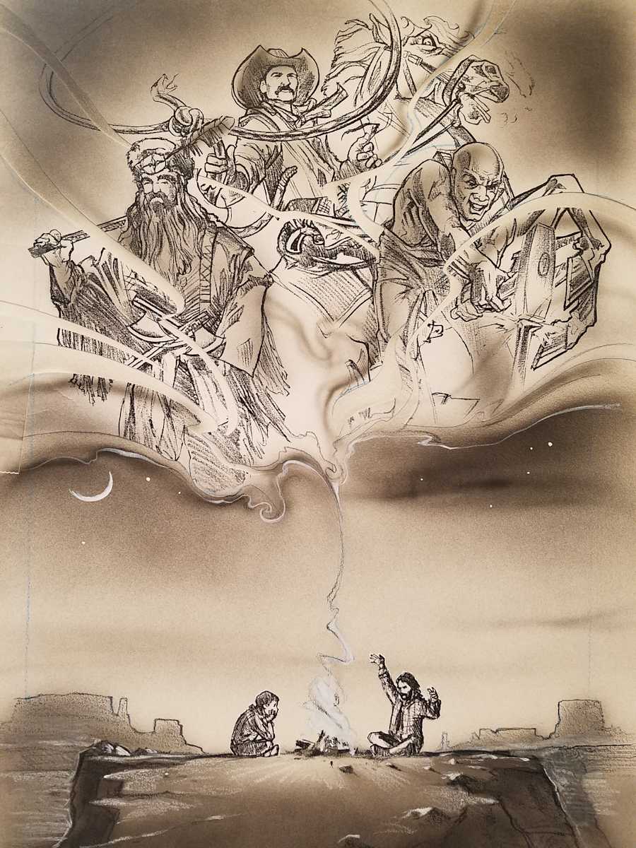 Tall Tale Poster Concept Art, Characters from Smoke by John Alvin, Image 1.