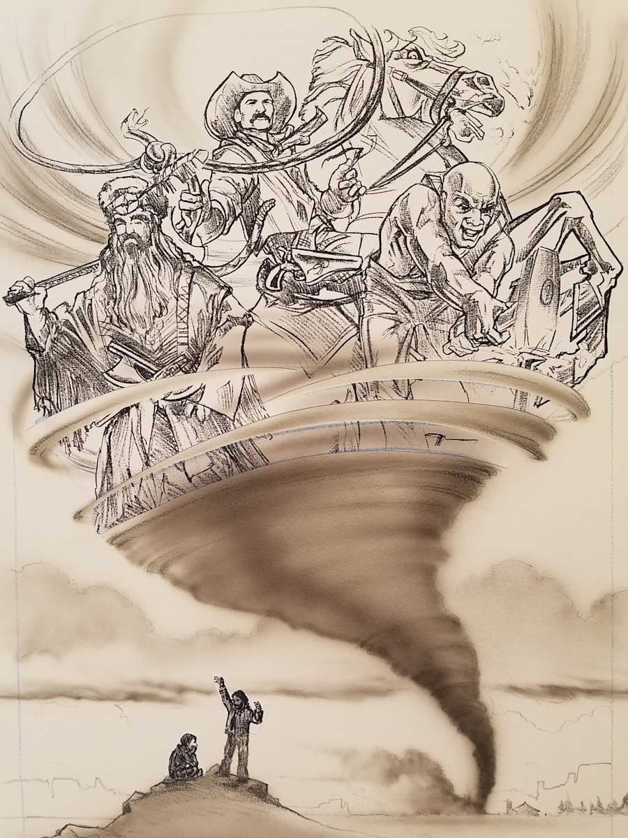 Tall Tale Poster Concept Art, Characters from Tornado by John Alvin, Image 1.