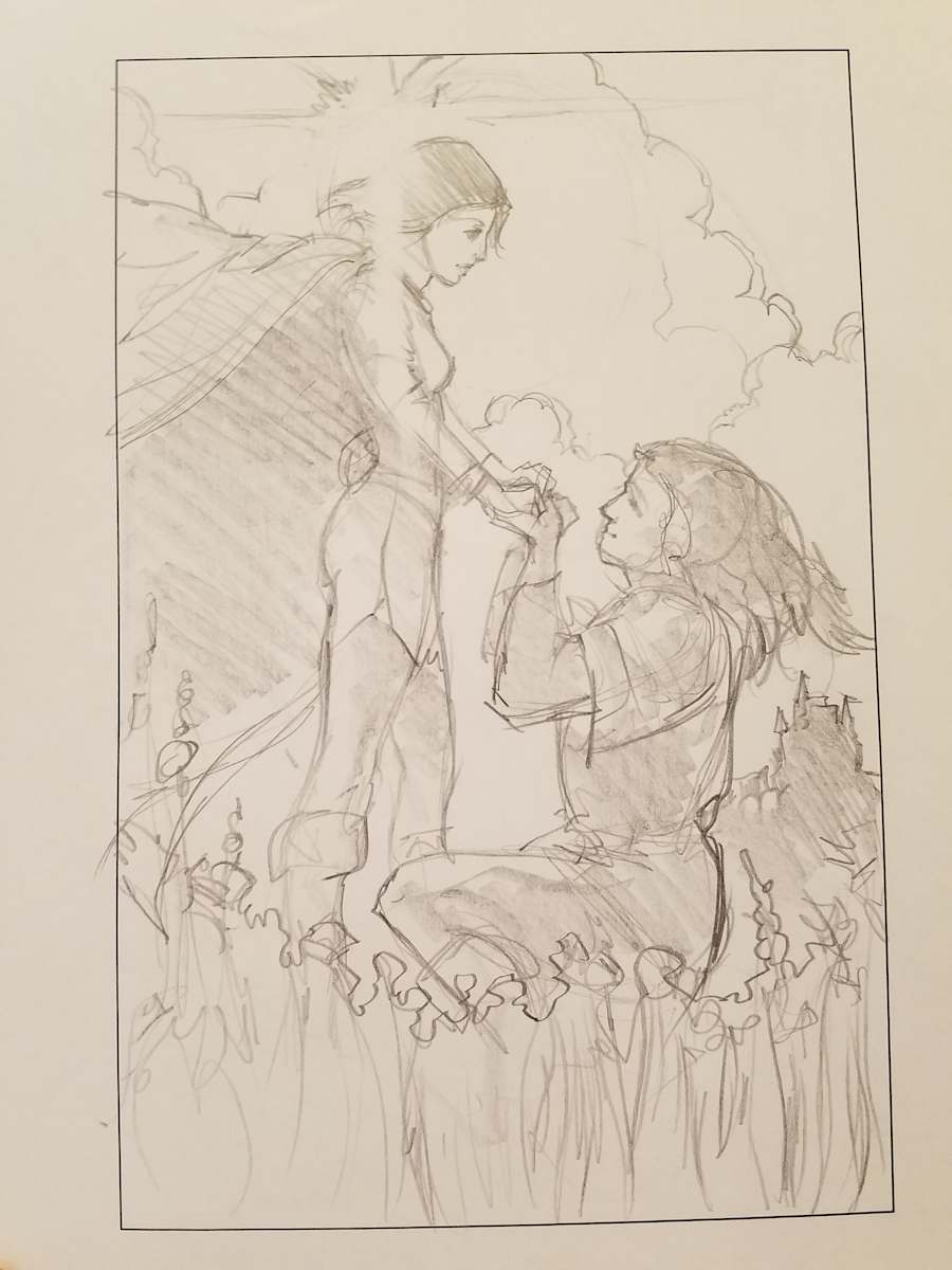 Quest for Camelot Poster Concept, Garrett & Kaylee Rough by John Alvin, Image 1.