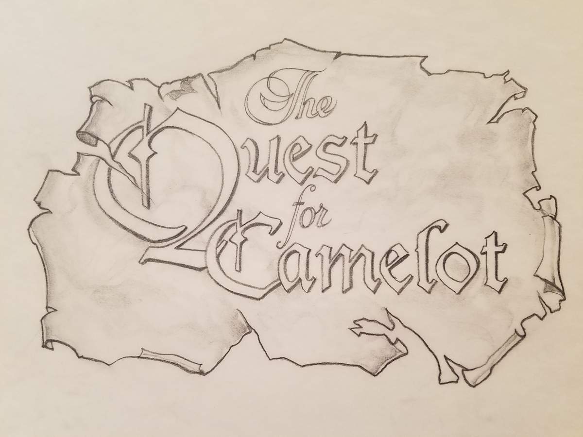 Quest for Camelot Title Concept, Parchment by John Alvin, Image 1.