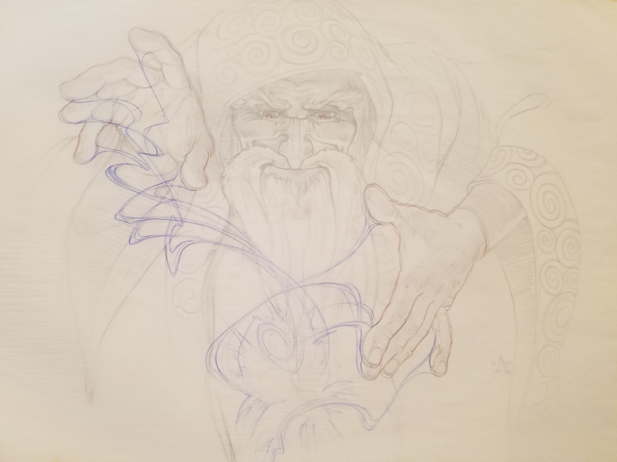 Quest for Camelot Poster Concept, Merlin Two Pieces Overlaid by John Alvin 