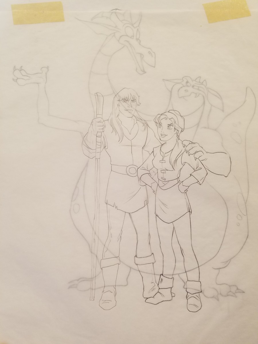 Quest for Camelot Poster Concept, Cast, Two Pieces Overlaid by John Alvin 