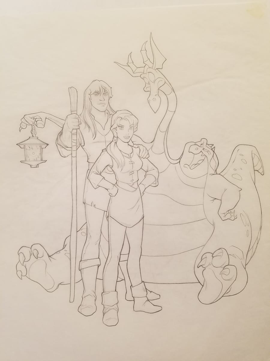 Quest for Camelot Poster Concept, Cast with Lantern by John Alvin, Image 1.