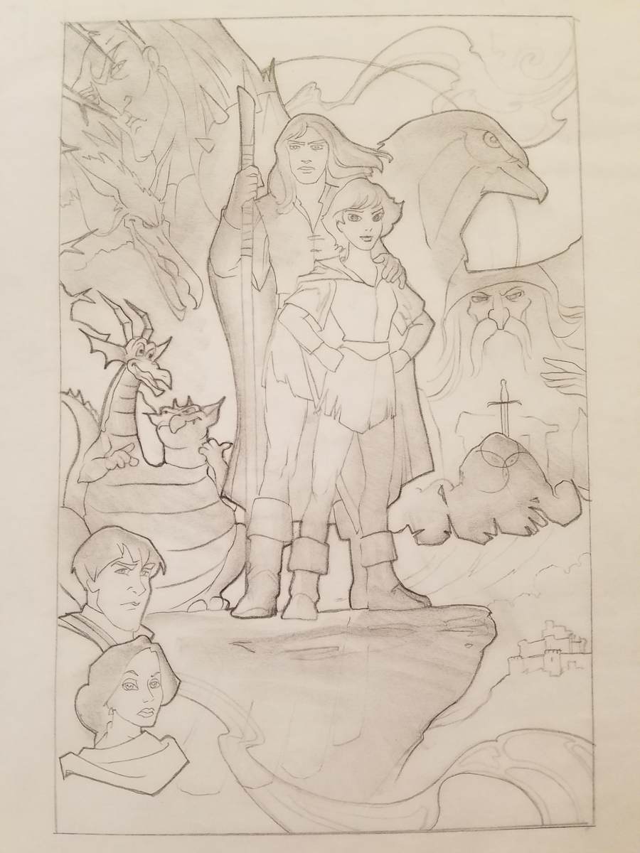 Quest for Camelot Poster Concept, Kaylee and Garrett Cliff by John Alvin, Image 1.