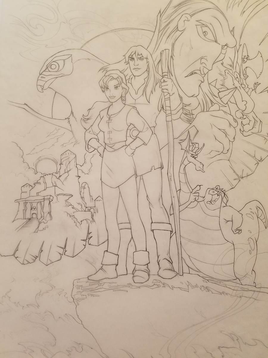 Quest for Camelot Poster Concept, Kayley, Garrett, Staff by John Alvin, Image 1.
