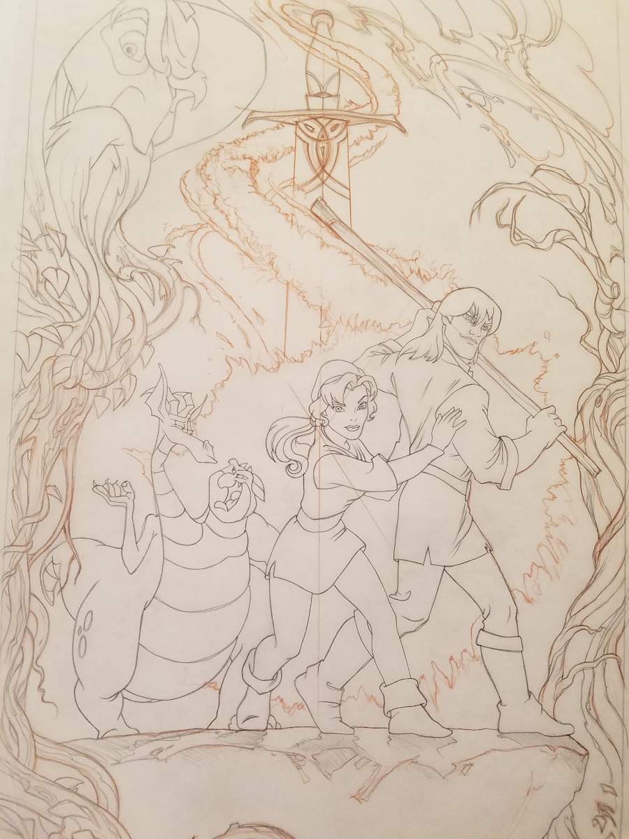 Quest for Camelot Poster Concept, Kaylee & Garrett in Action by John Alvin, Image 1.
