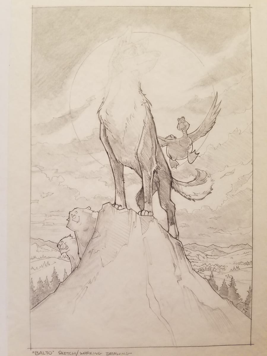 Balto Poster Concept, Balto on Cliff by John Alvin, Image 1.