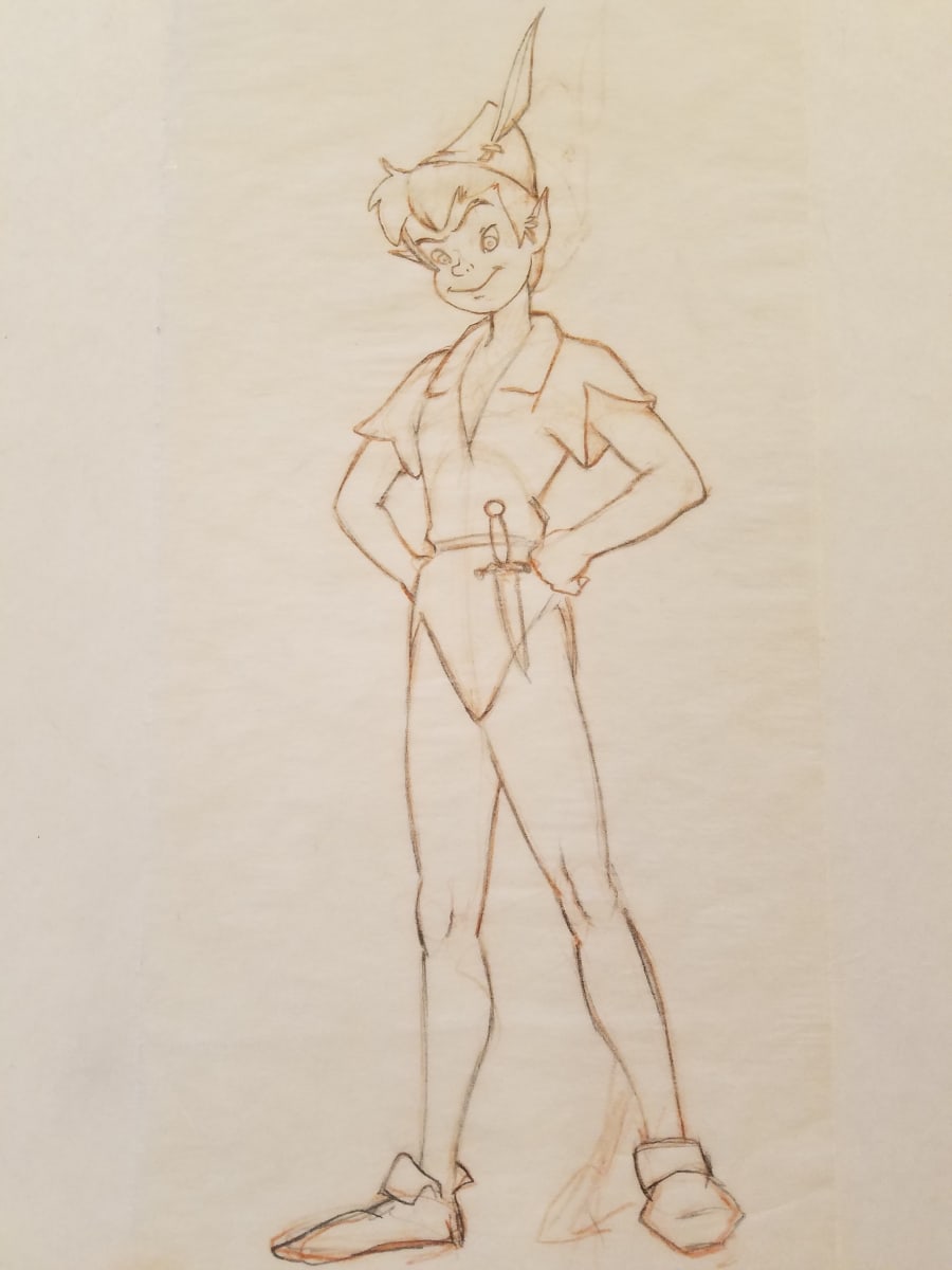 Peter Pan Poster Concept Art, Peter w/Red Pencil by John Alvin, Image 1.