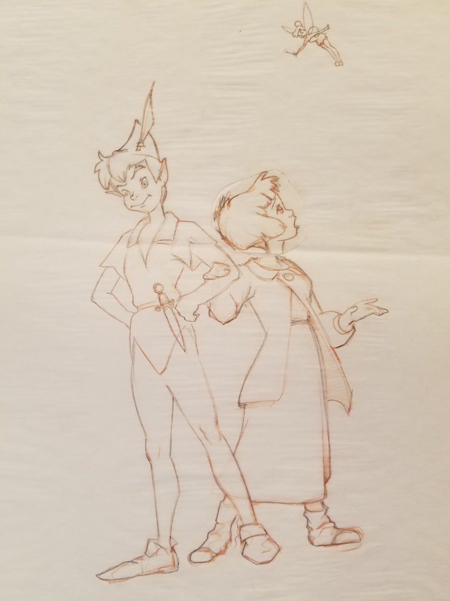 Peter Pan Poster Concept Art, Peter, Tink, & Jane by John Alvin, Image 1.
