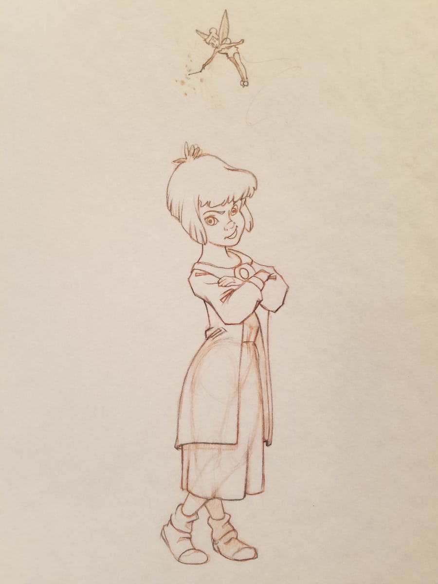 Peter Pan Poster Concept Art, Jane & Tinkerbell by John Alvin, Image 1.