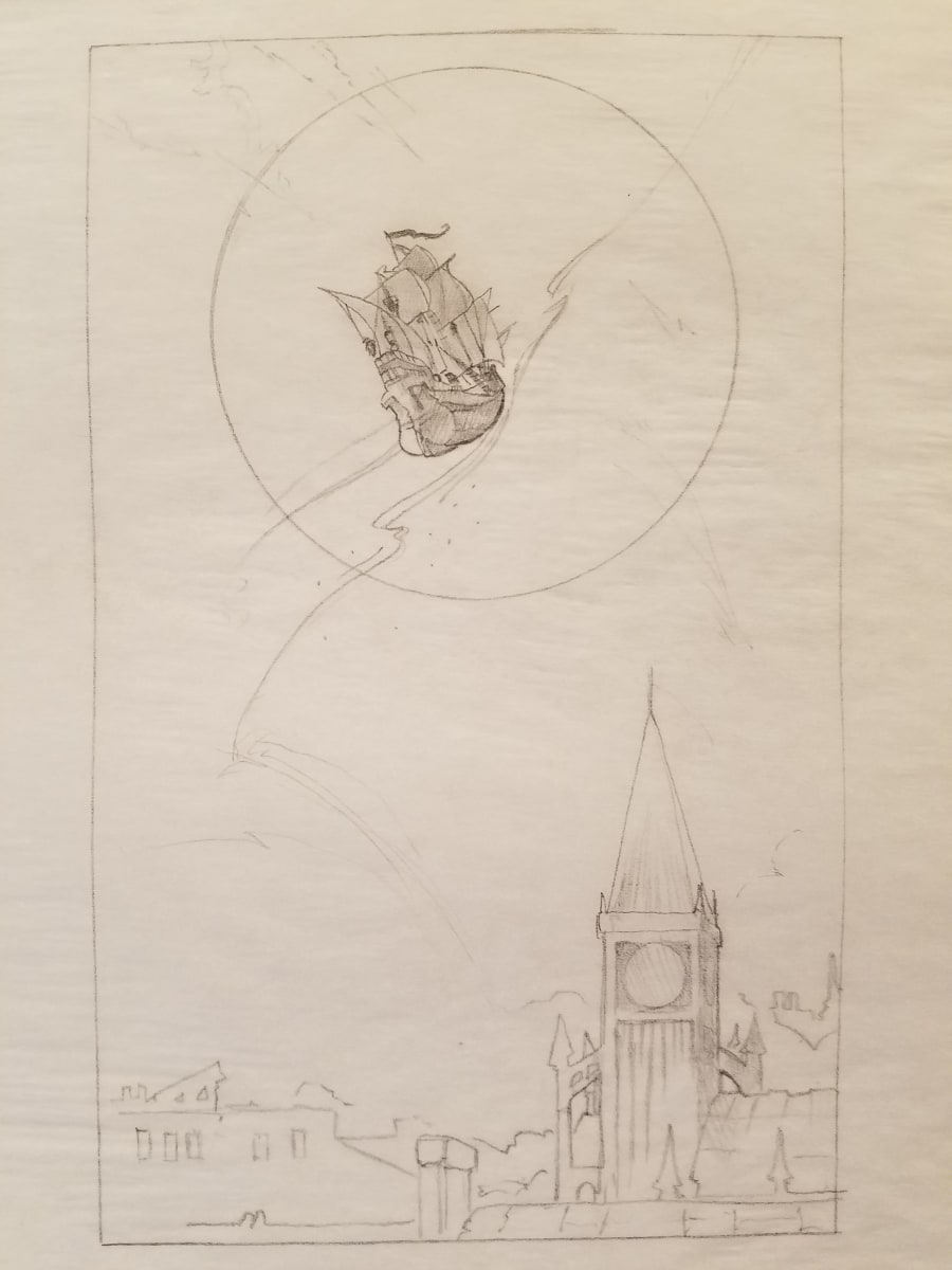 Peter Pan Poster Concept Art, Cover Concept, Ship by John Alvin, Image 1.