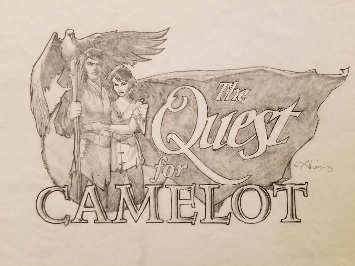 Quest for Camelot Title Concept, Garrett With Staff by John Alvin, Image 1.